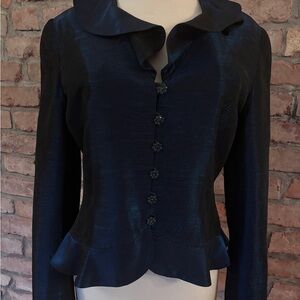 “The Room”- dark navy unique and elegant poplin style jacket/top